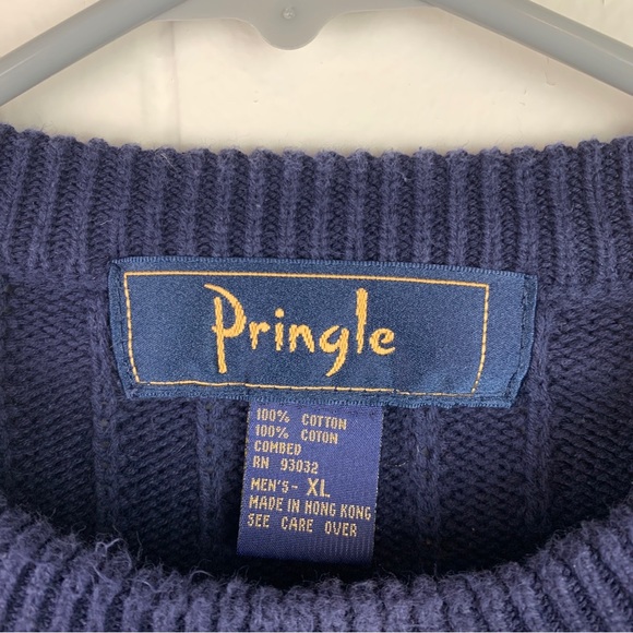 Vintage Pringle Sweater Golf Design Blue Men’s Extra Large - Picture 3 of 3